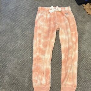 Pink and white mixed color pj pants